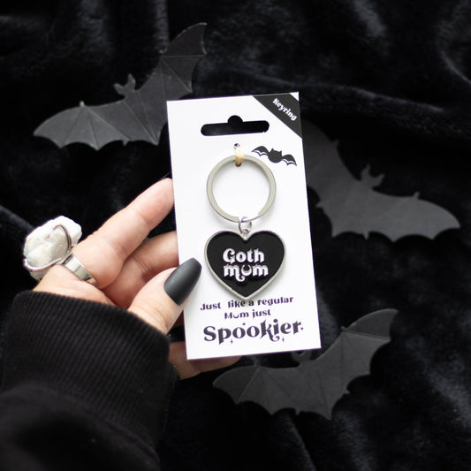 Something Different Goth Mum Heart keyring