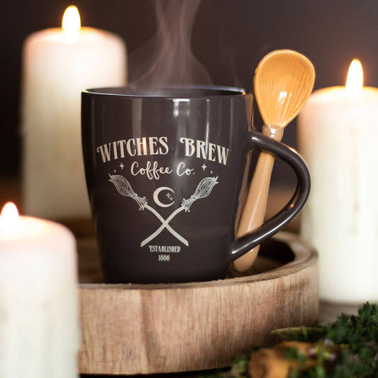 Something Different Witches Brew Coffee Co mug & spoon set