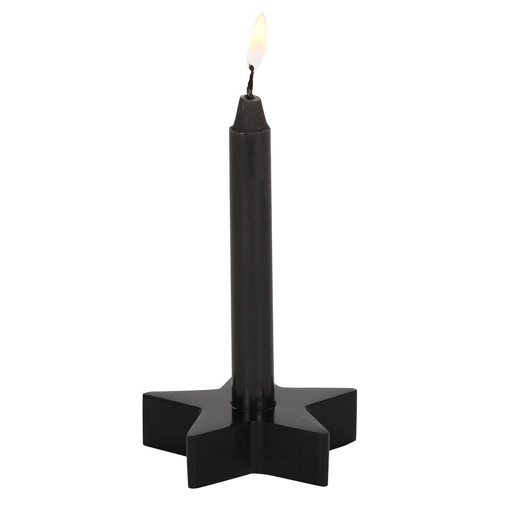 Something Different Black Star Spell candle holder