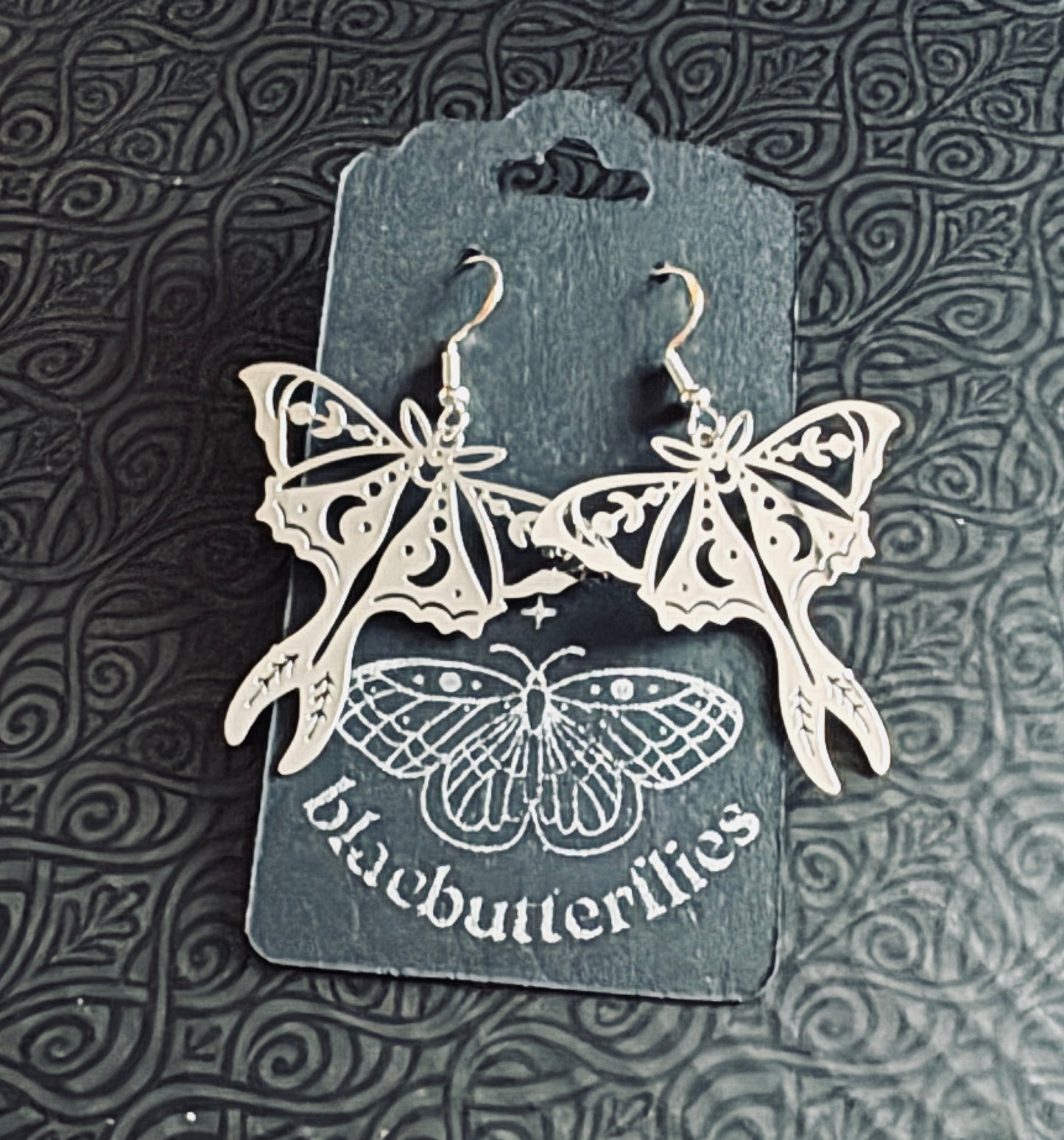 blacbutterflies Lunar Moth  earrings