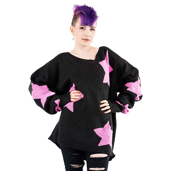 Heartless Seeing Stars black & pink jumper