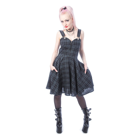 Heartless Zosia grey-check midi dress