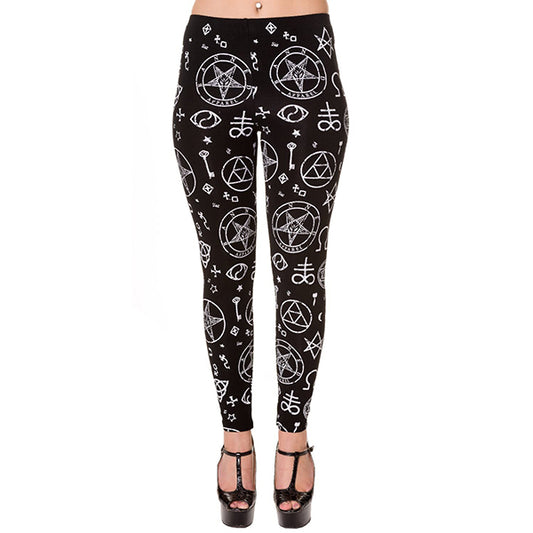 Banned Pentagram Black leggings