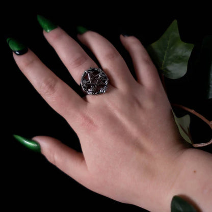 Mysticum Luna Green Witch Pentacle ring