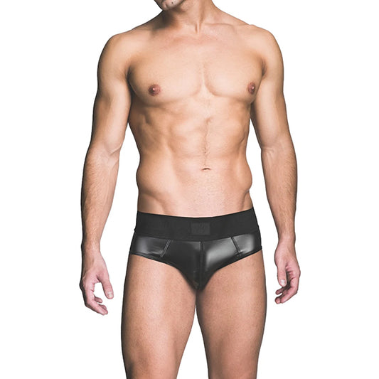 Prowler RED Wetlook Ass-less black briefs