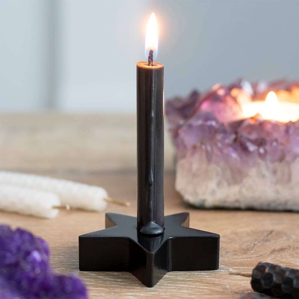 Something Different Black Star Spell candle holder