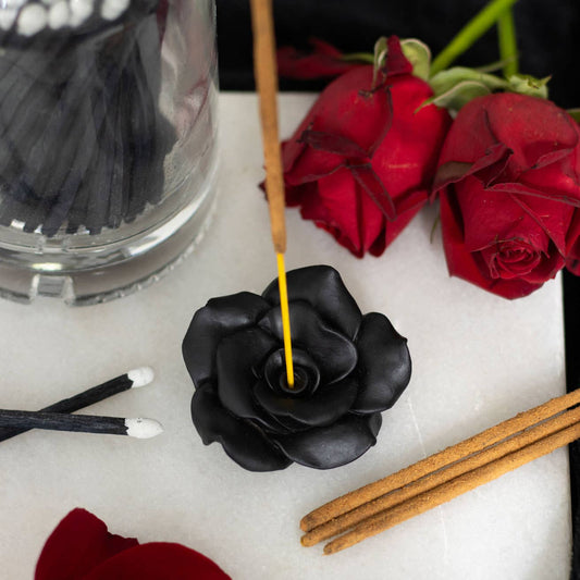 Something Different Black Rose incense holder